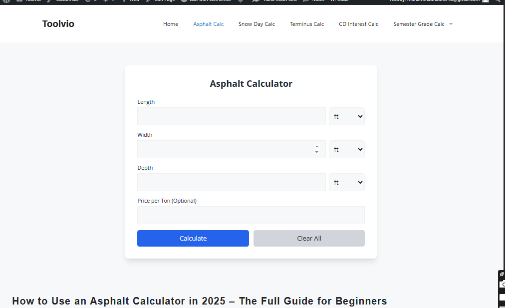 review asphalt calculator